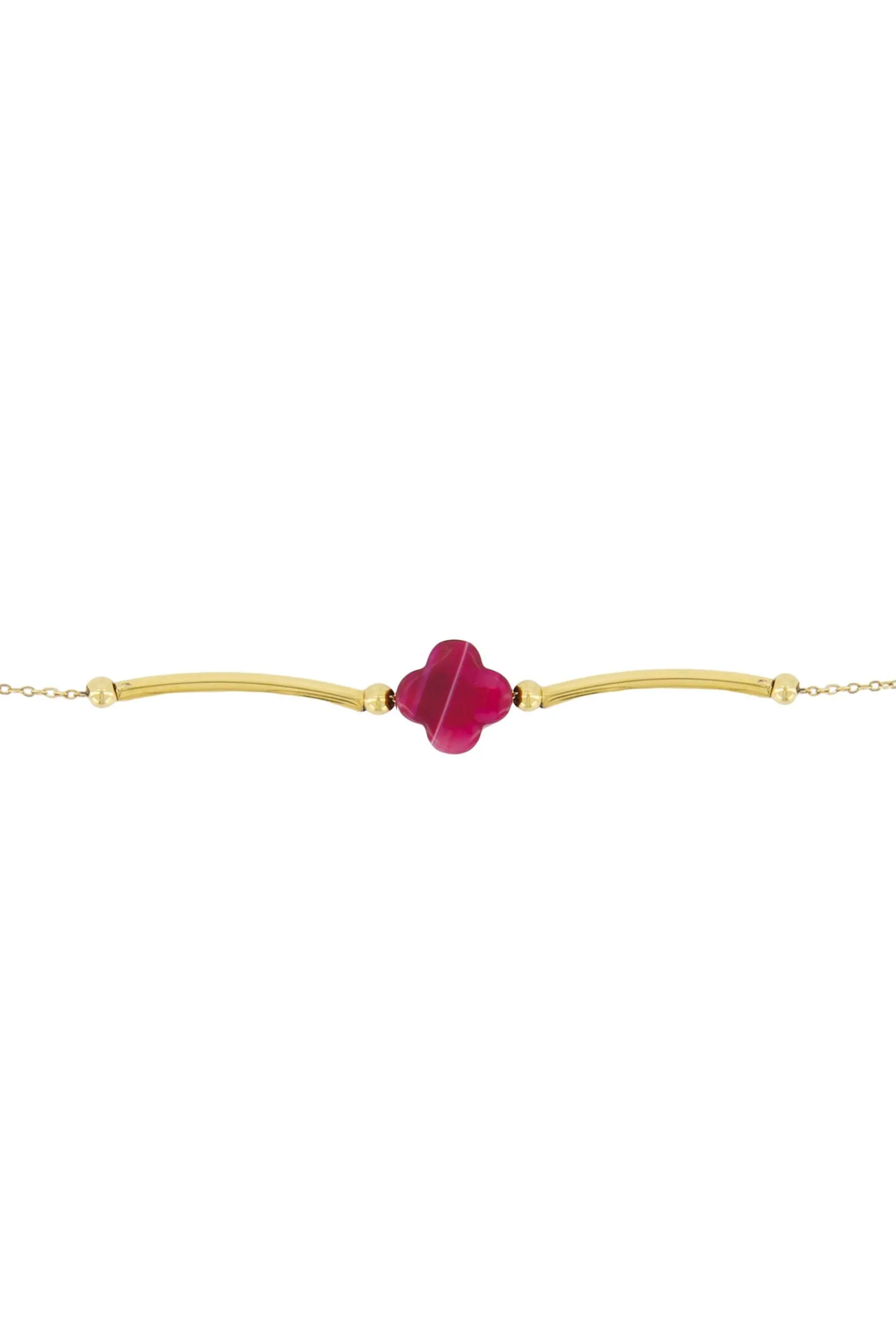 zusss fijne armband met bloem roze rood