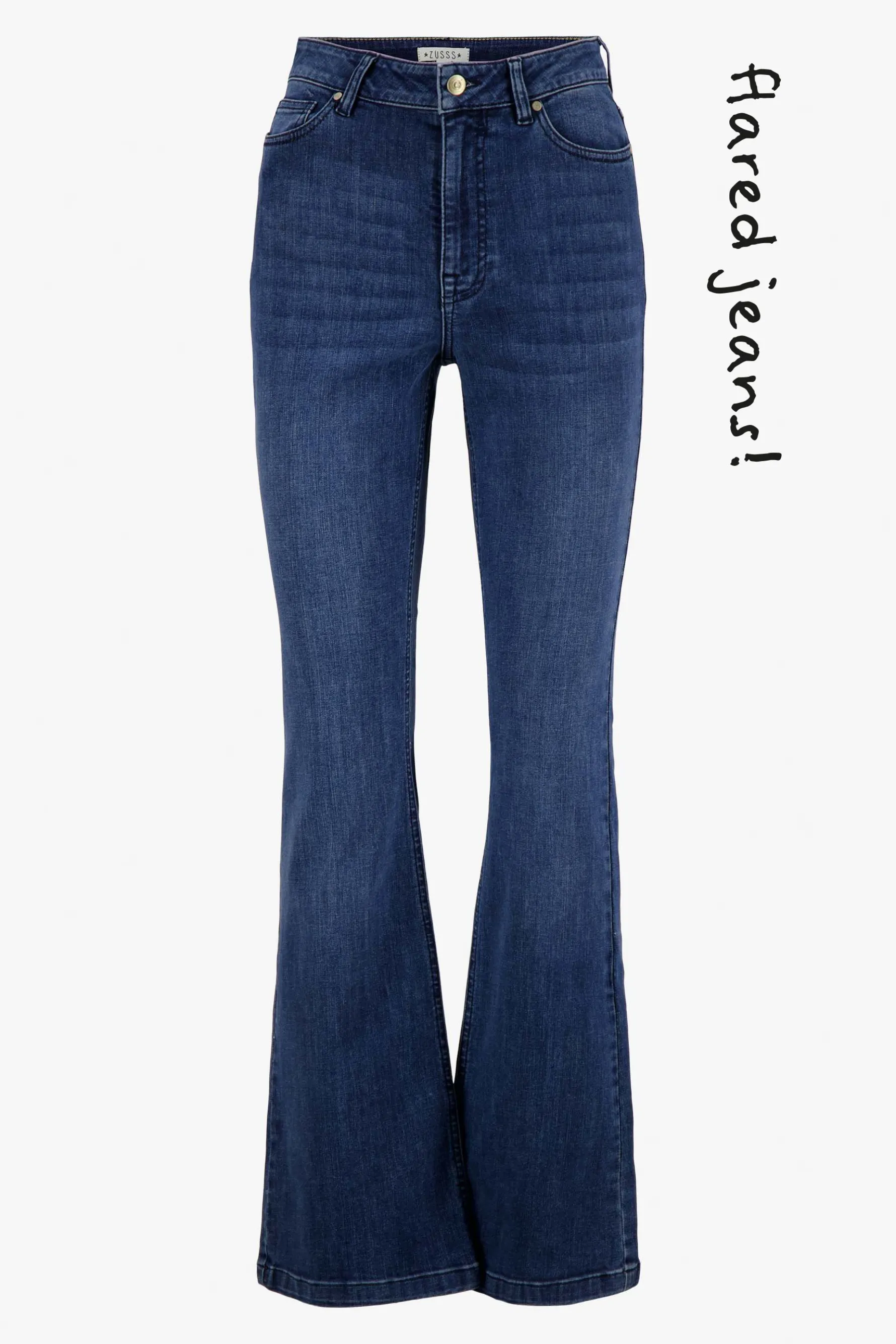 zusss flared jeans donkerblauw