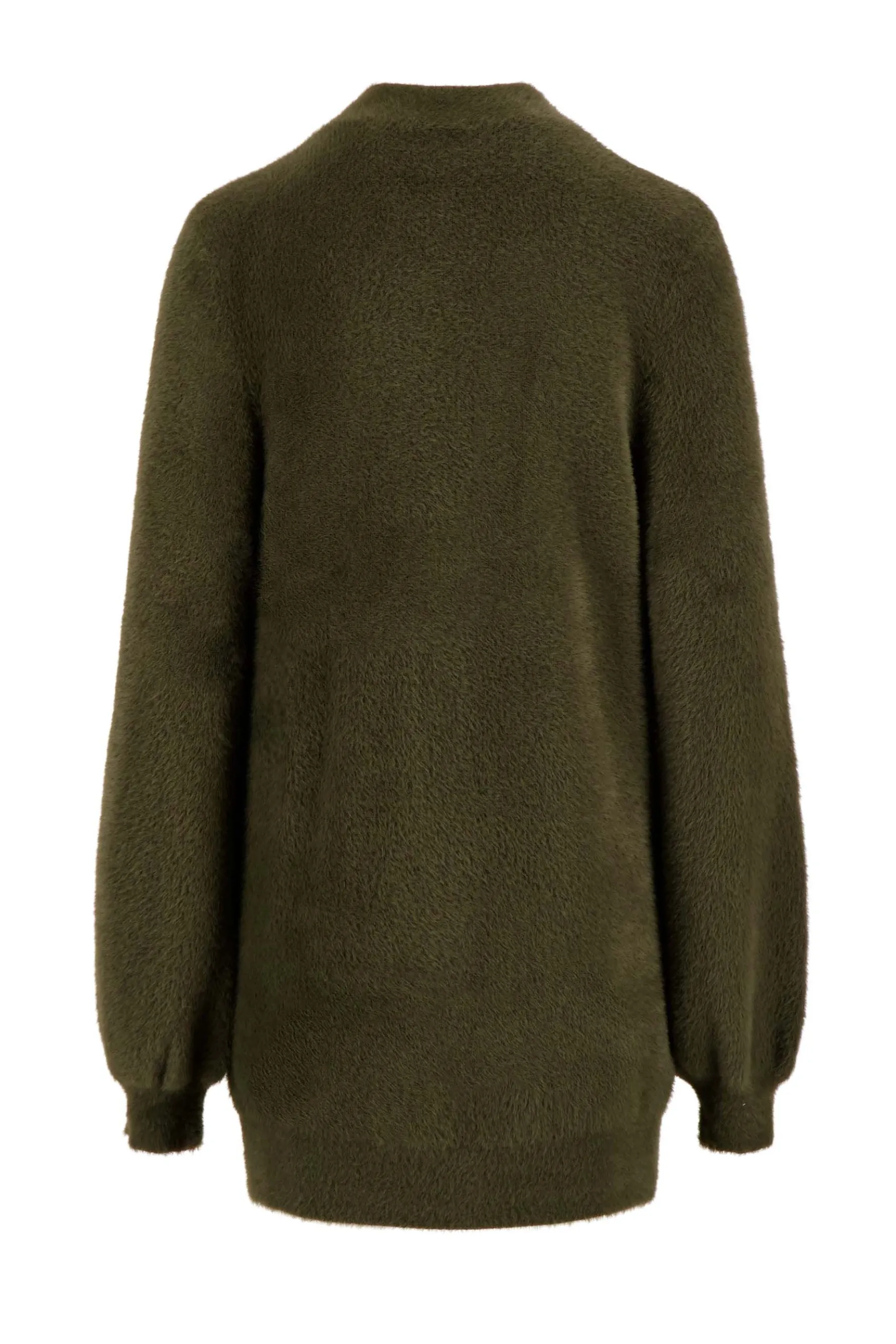 zusss fluffy vest donkergroen