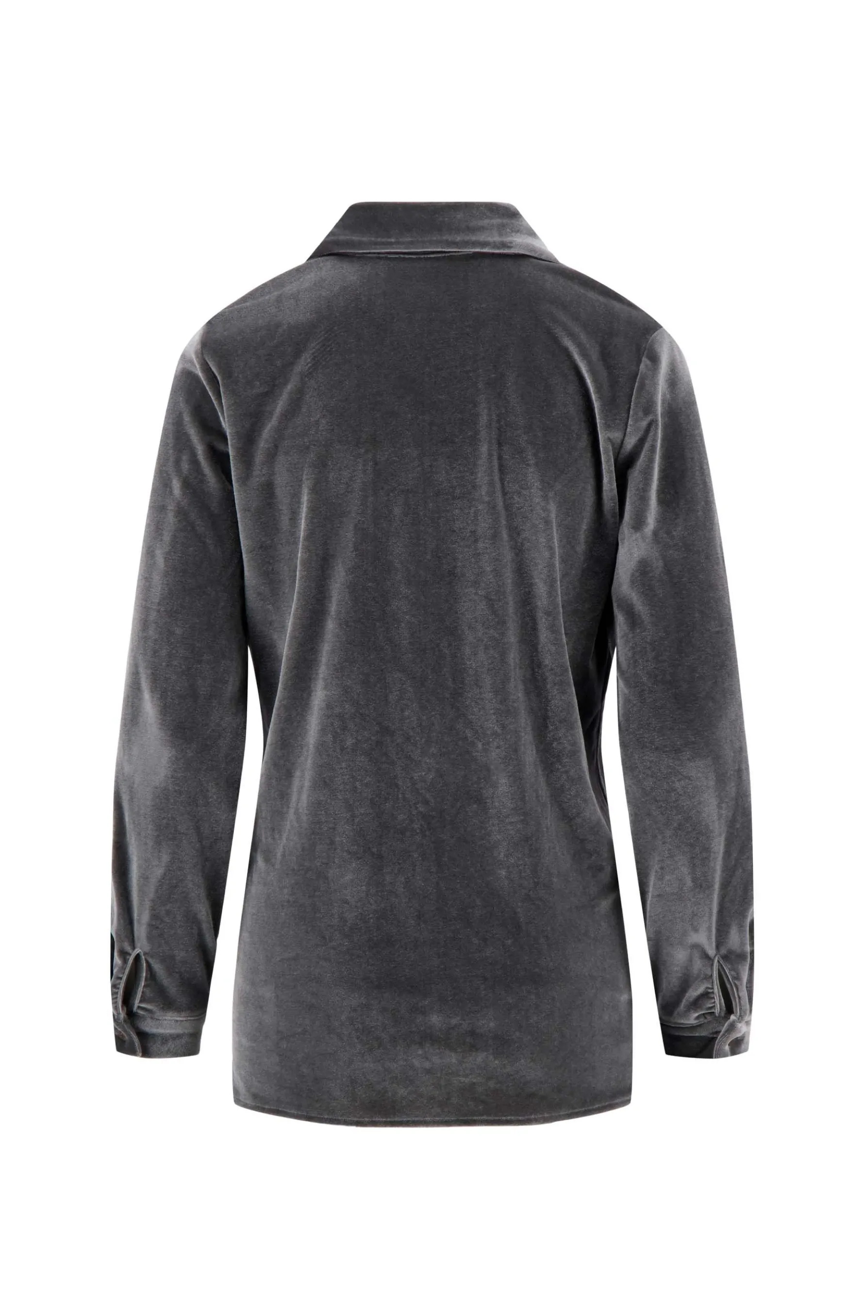zusss fluwelen blouse antracietgrijs