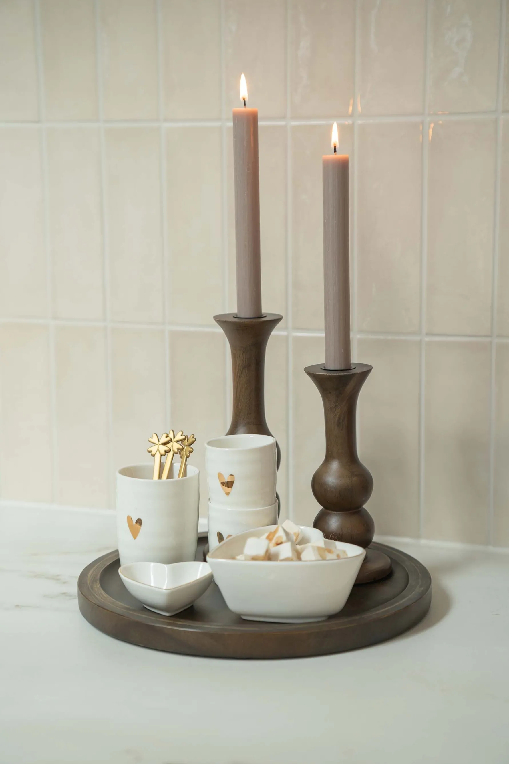 zusss houten kandelaar L donkerbruin