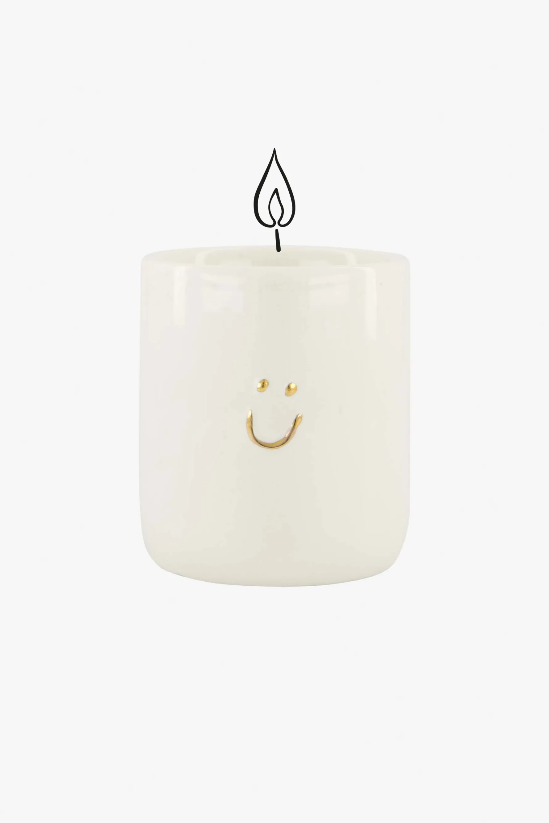 zusss keramieken geurkaars in doosje linnen smile wit