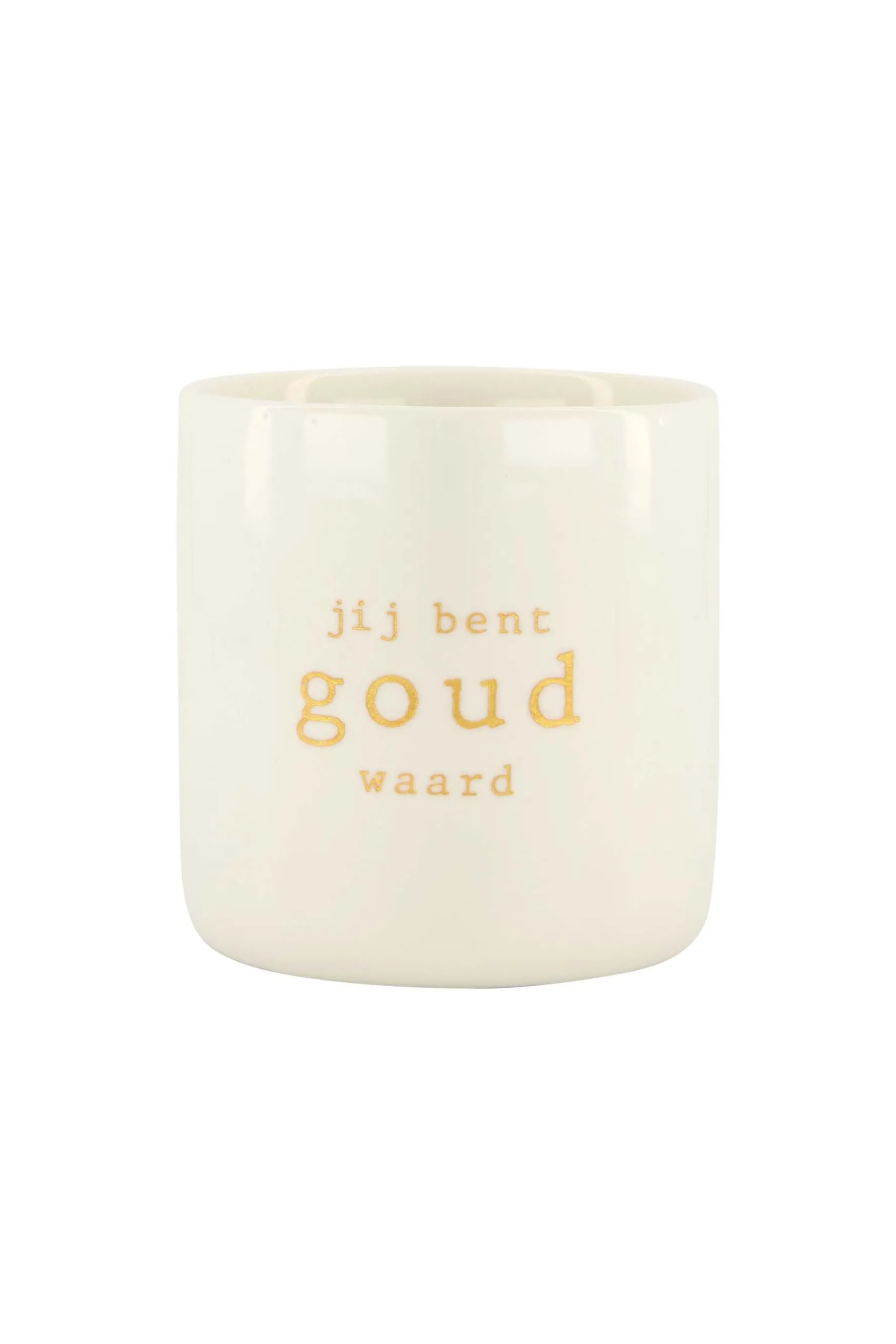 zusss keramieken geurkaars jij bent goud waard M wit