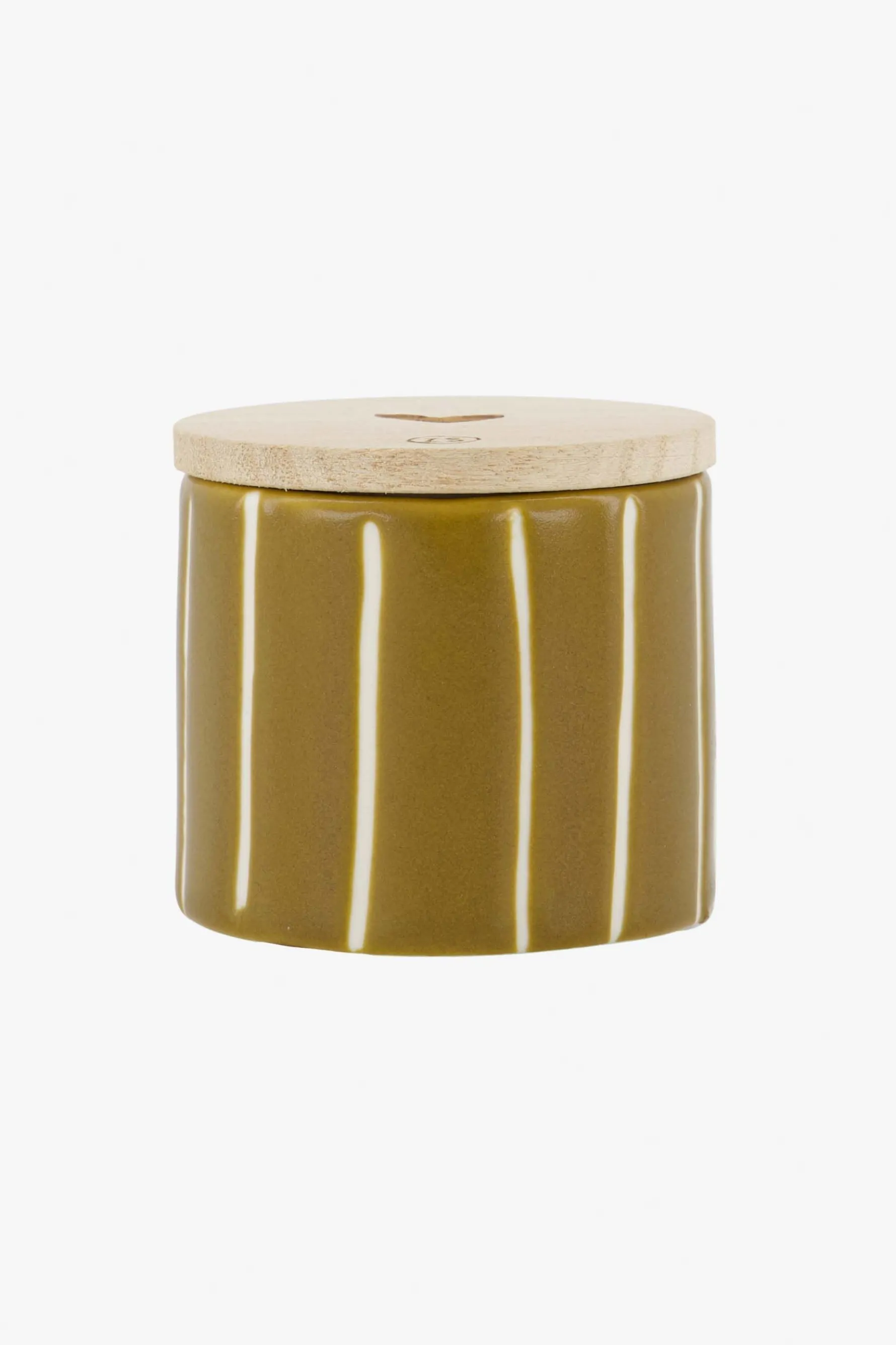 zusss keramieken geurkaarsje met houten deksel hartje oker