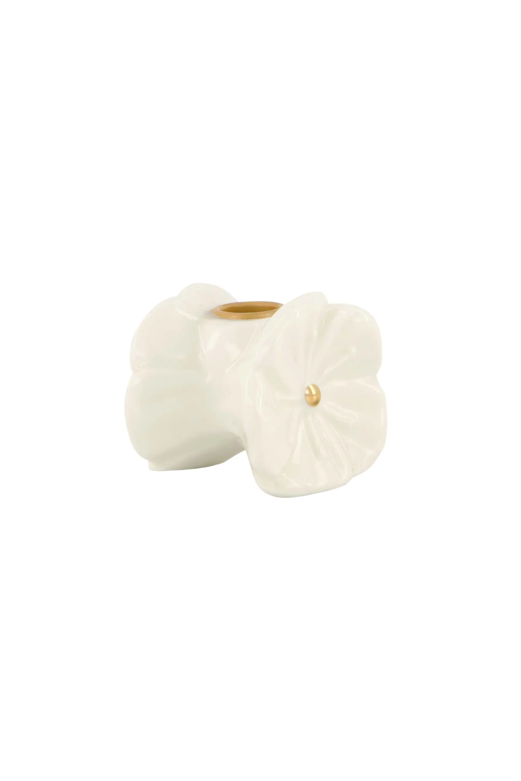 zusss keramieken kandelaartje bloem wit