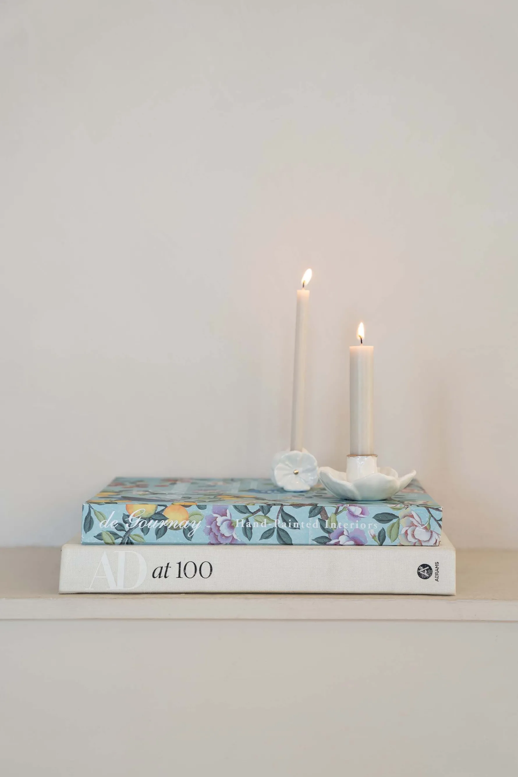 zusss keramieken kandelaartje bloem wit