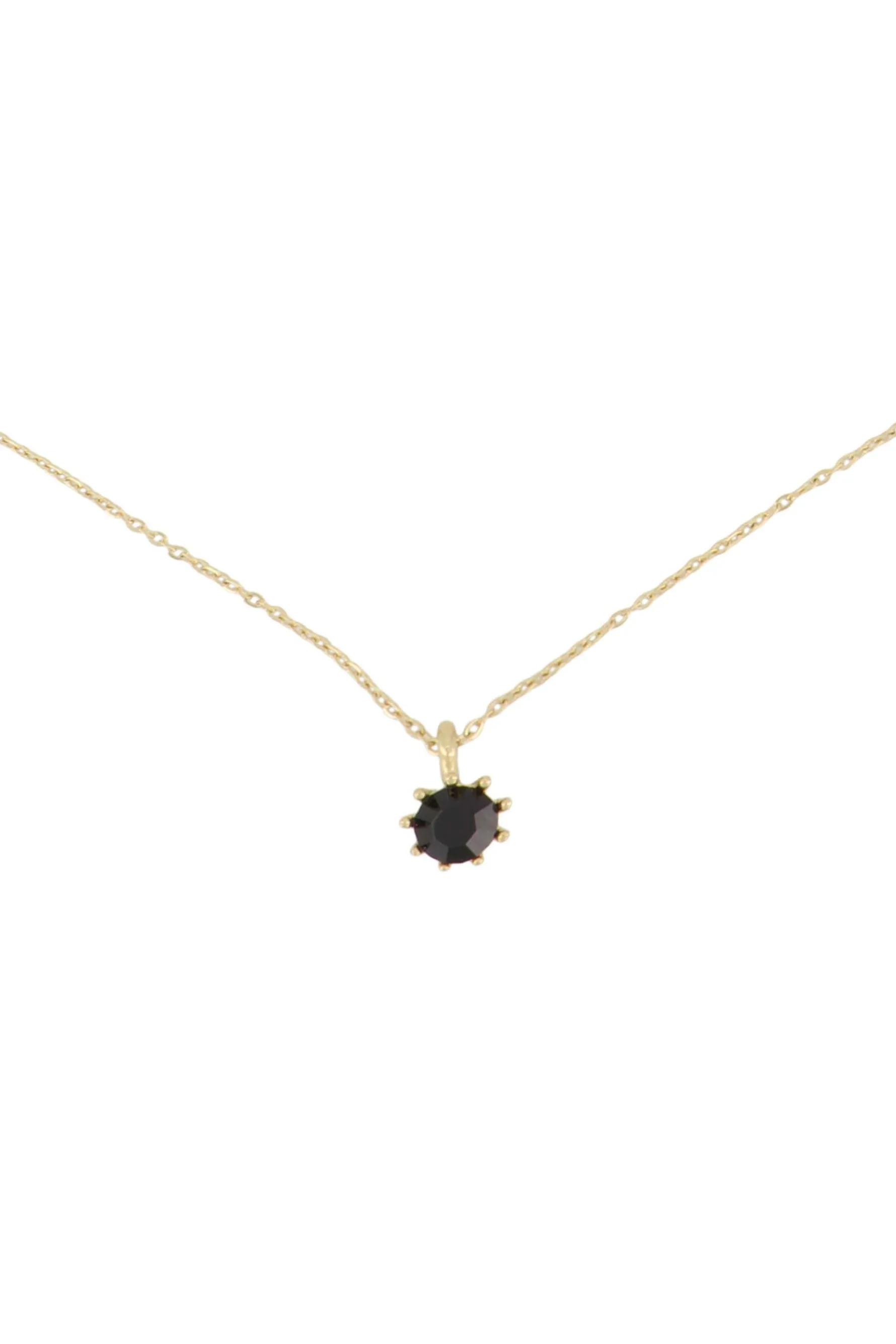 zusss ketting met zwart steentje goud
