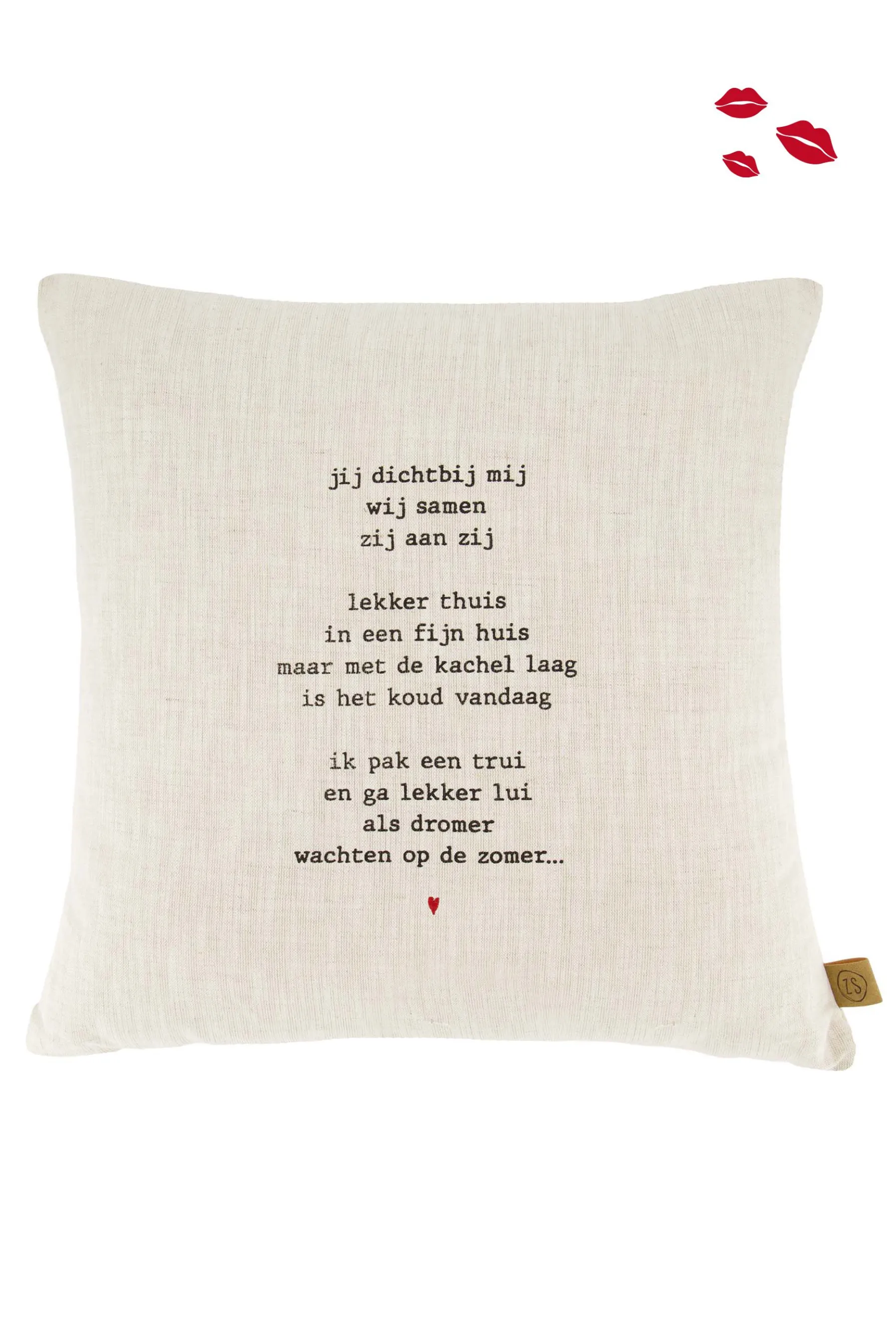 zusss kussen gedicht jij dichtbij mij 45x45cm zand