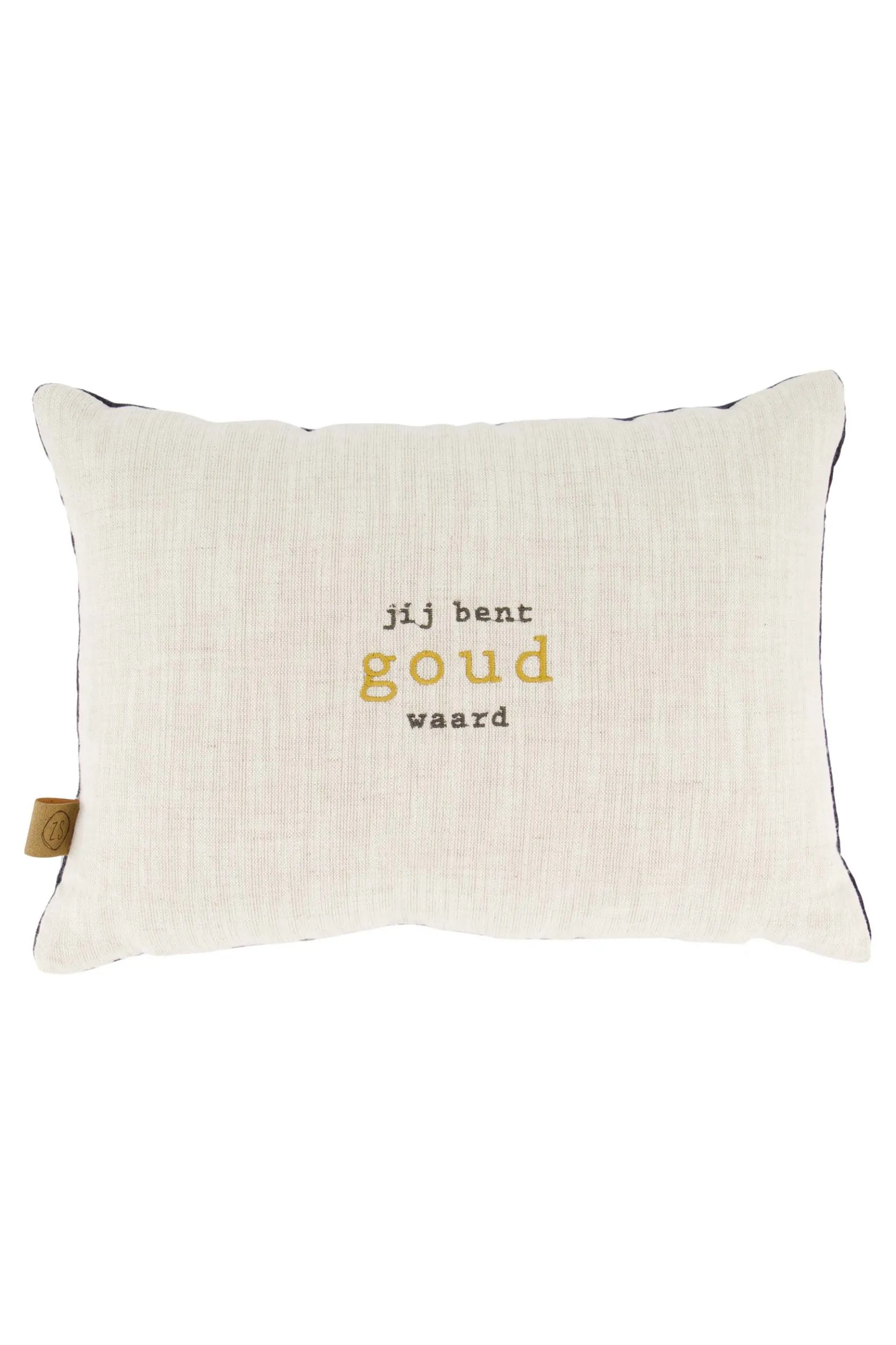zusss kussen jij bent goud waard 35x25cm zand/donkerblauw