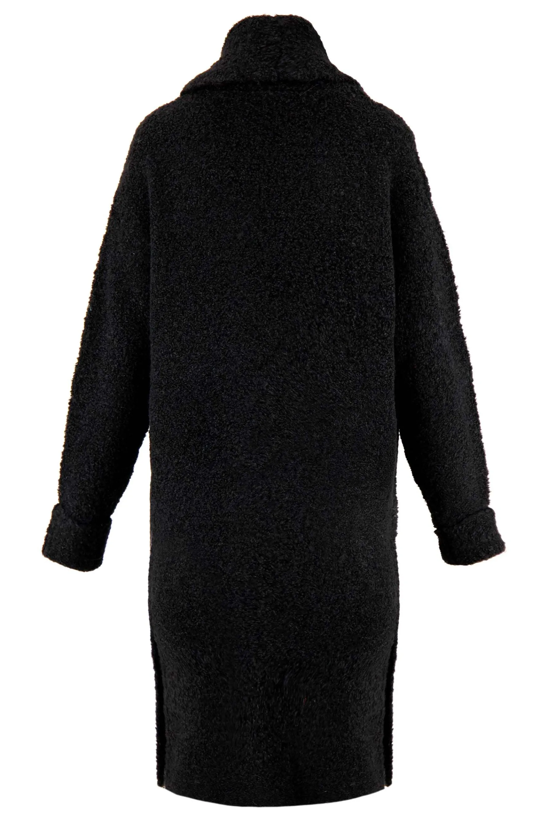 zusss lang boucle vest zwart