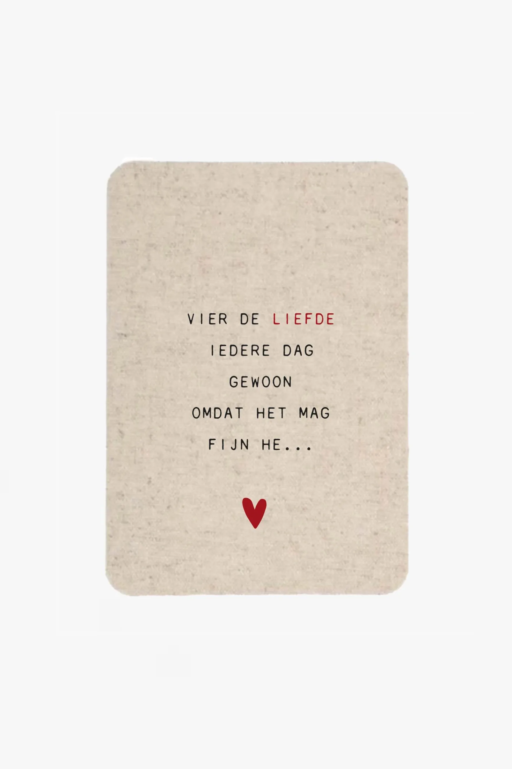 zusss linnen kaart vier de liefde zand