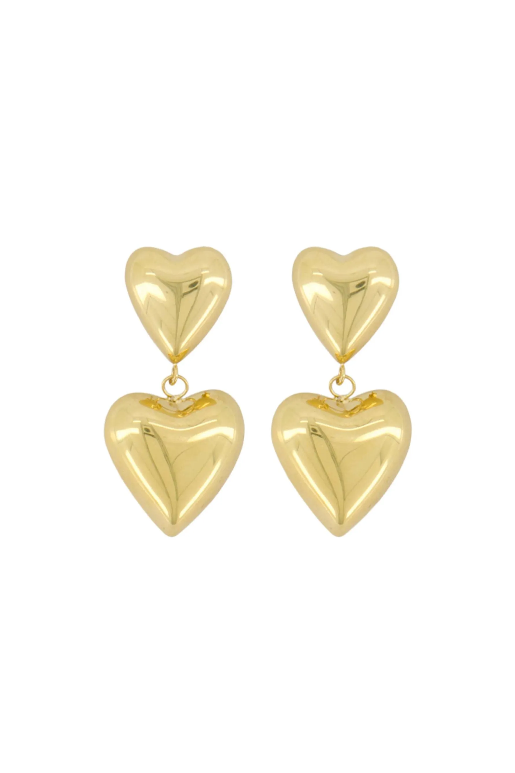 zusss oorbel met twee hartjes goud