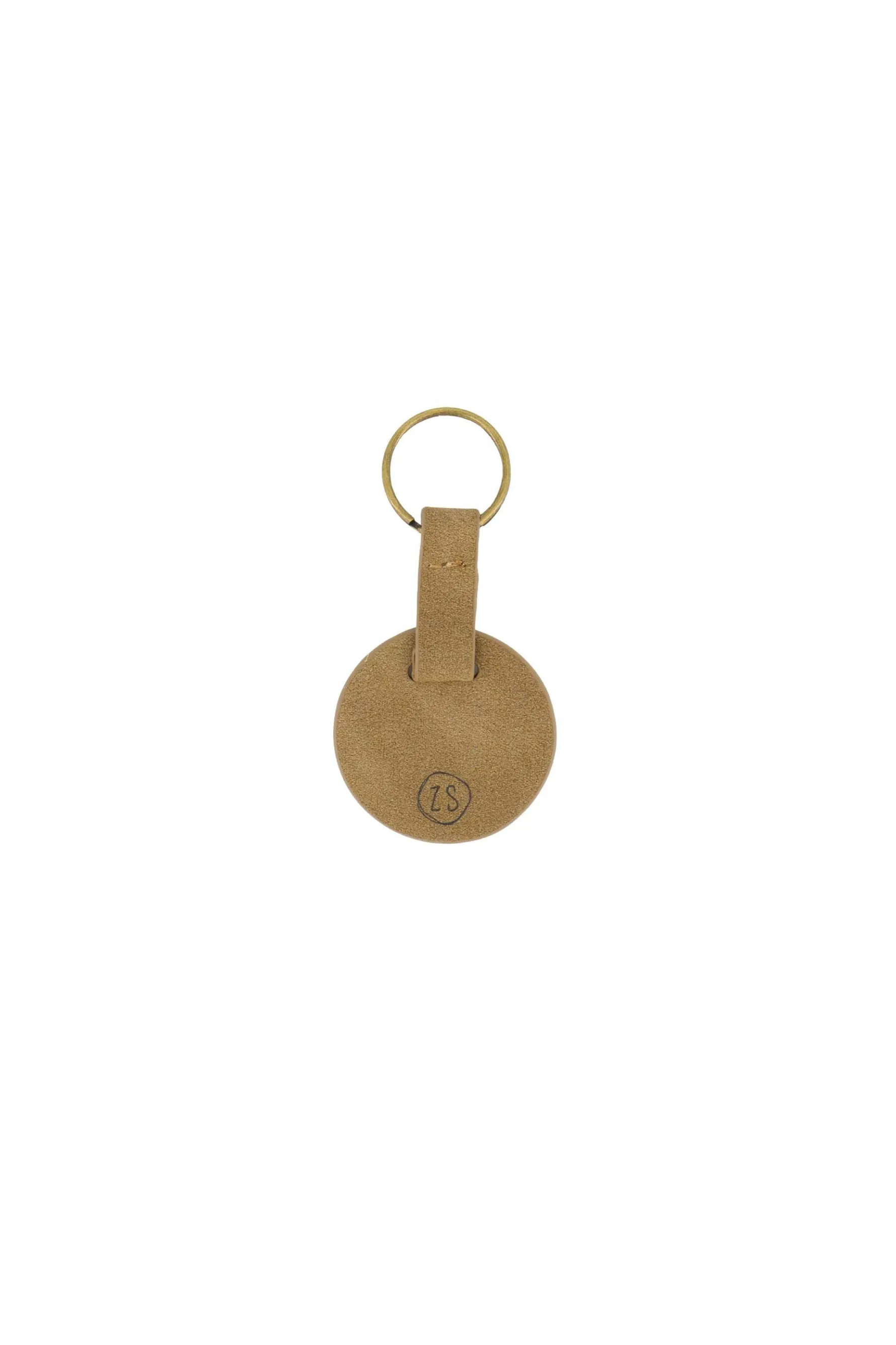 zusss ronde sleutelhanger gouden randje bruin