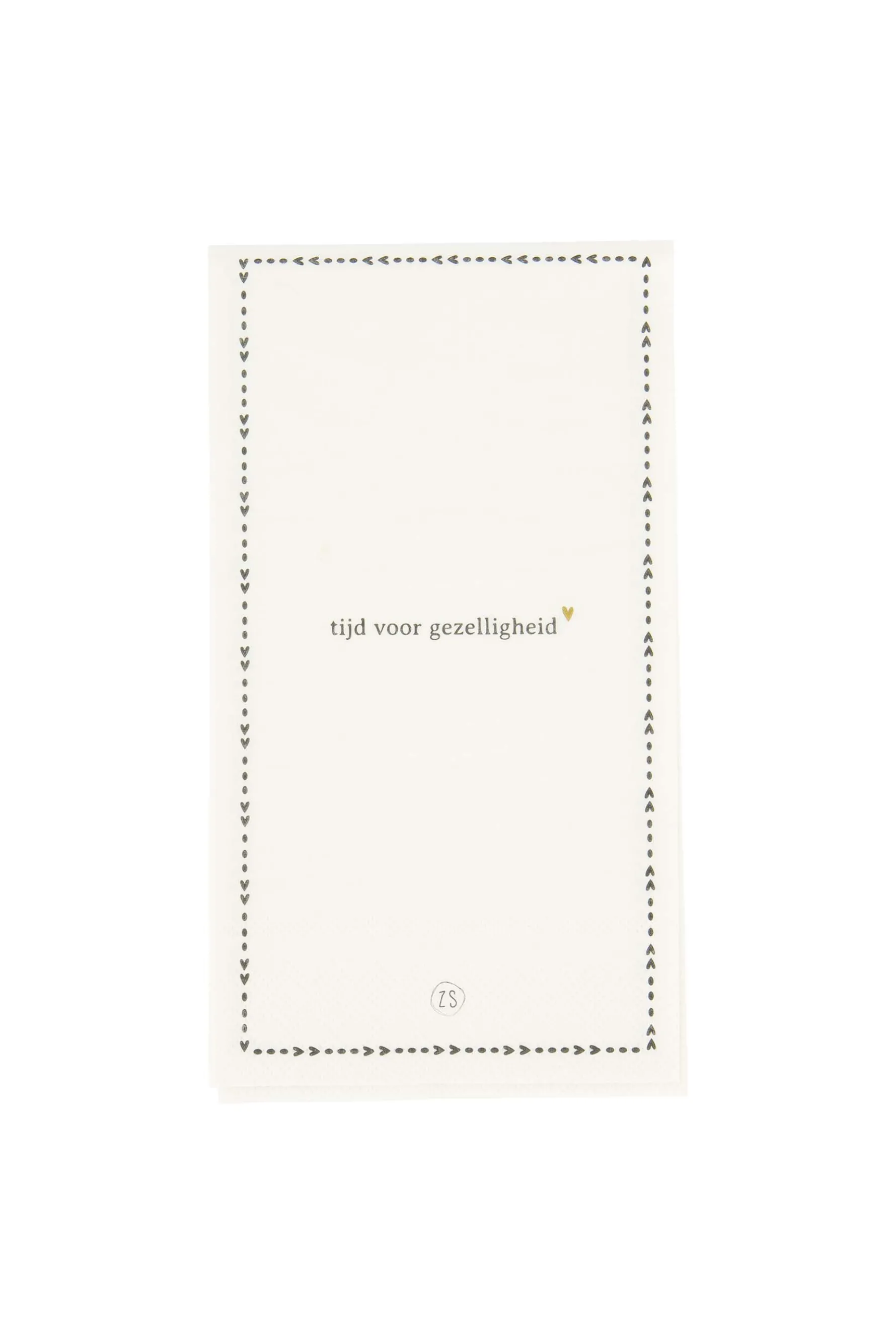 zusss servetten gezelligheid 11x20cm wit/antracietgrijs