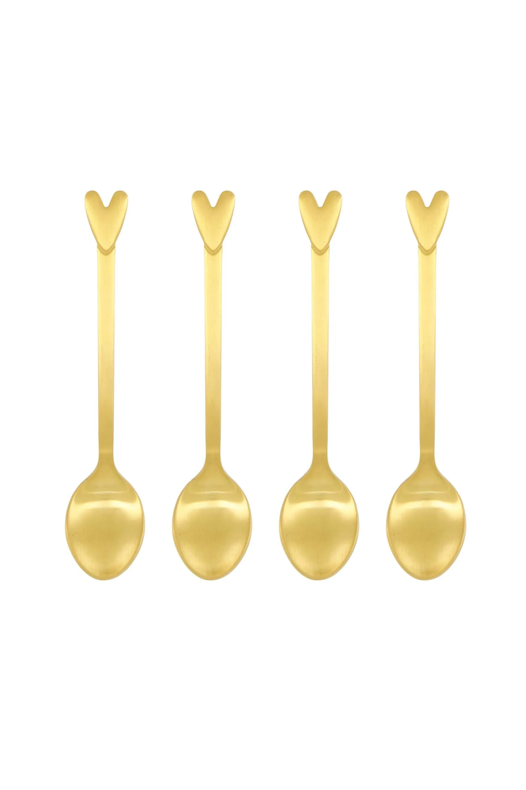 zusss set van 4 lepeltjes hartje goud